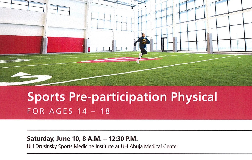 2023 Sports Pre-participation Physical for Ages 14-18 - Sat., June 10, 8am-12.30pm