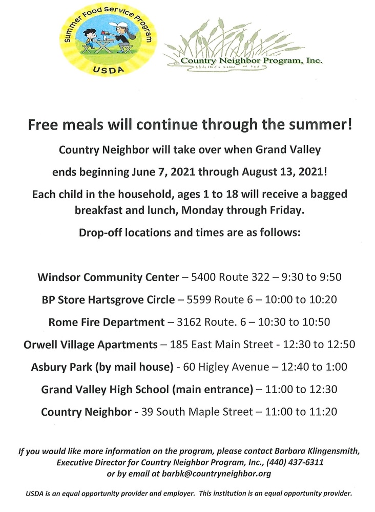 Country Neighbor Summer Food Service Program